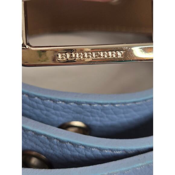 Burberry EUC leather belt size 105 / 42 Periwinkle blue silver adjustable0 main image 5